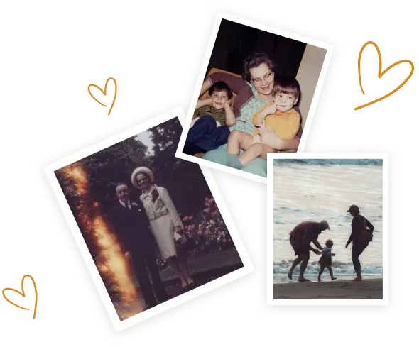 Family photos and memory pages
